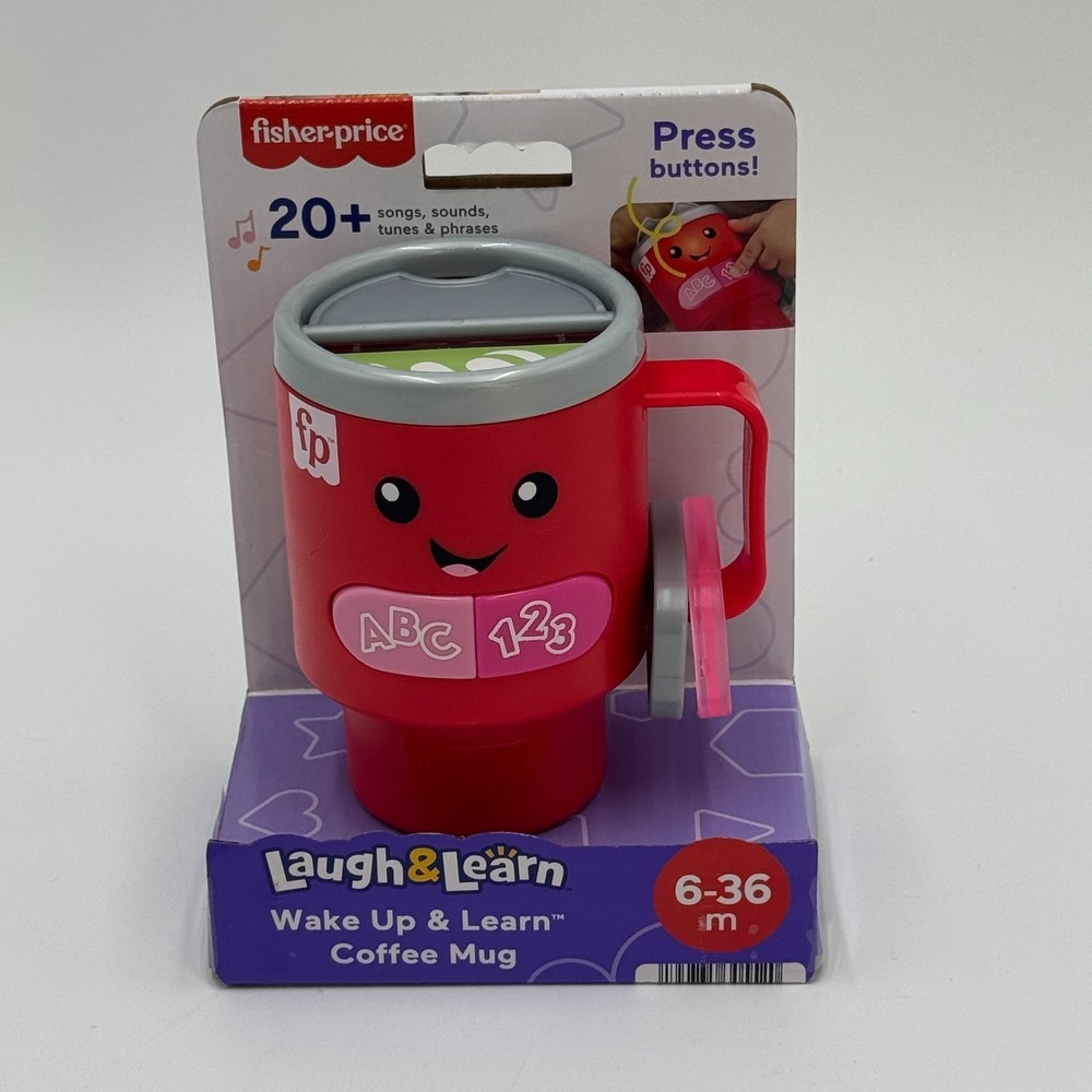 Fisher Price Laugh & Learn Wake Up & Learn Coffee Mug Red New‎